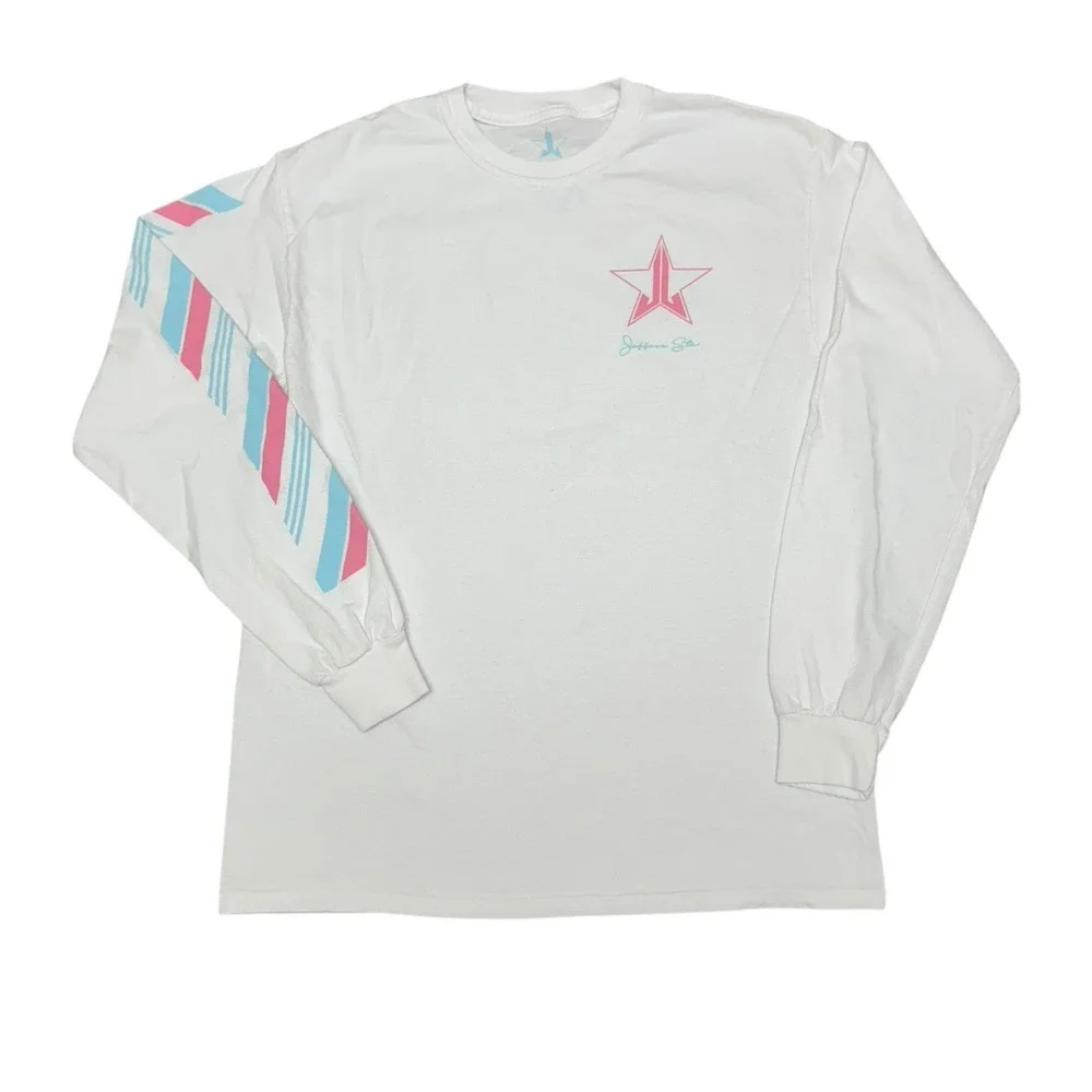 Jeffree Star Fashion‎ Shirt Unisex M White Snowflake Logo Graphic Long Sleeve
